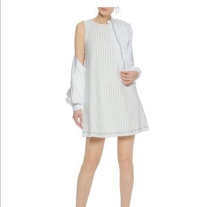 Alexander Wang T frayed striped basketweave dress